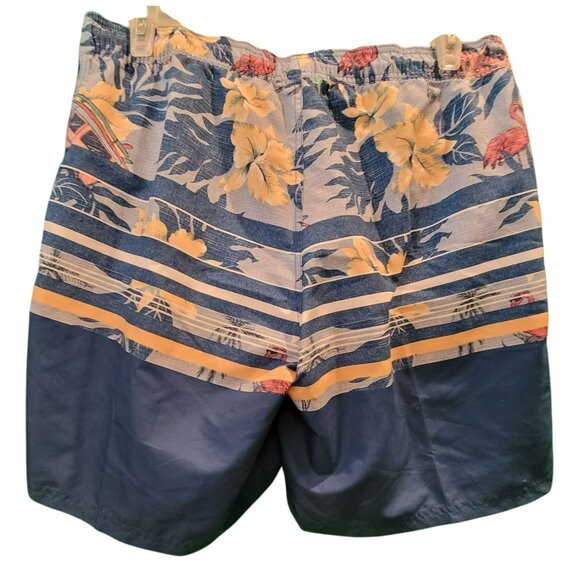 Izod Men's Swim Trunks Saltwater Relaxed Classics Hawaiian Blue Size L JH712 - Picture 2 of 2